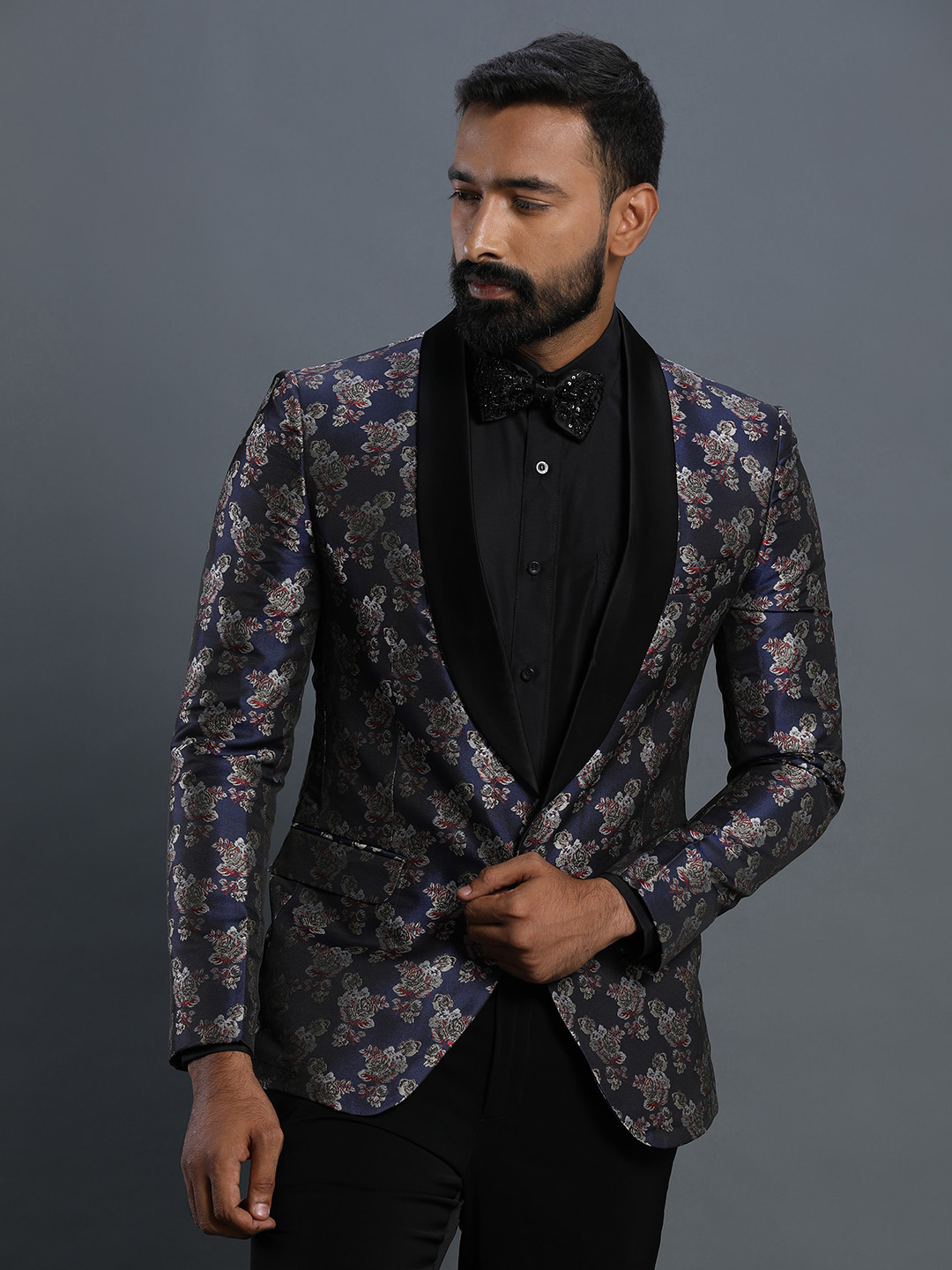displaying image of Blue Floral Tuxedo