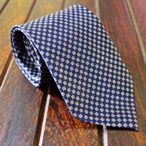 displaying image of Formal Printed Checks Blue Tie