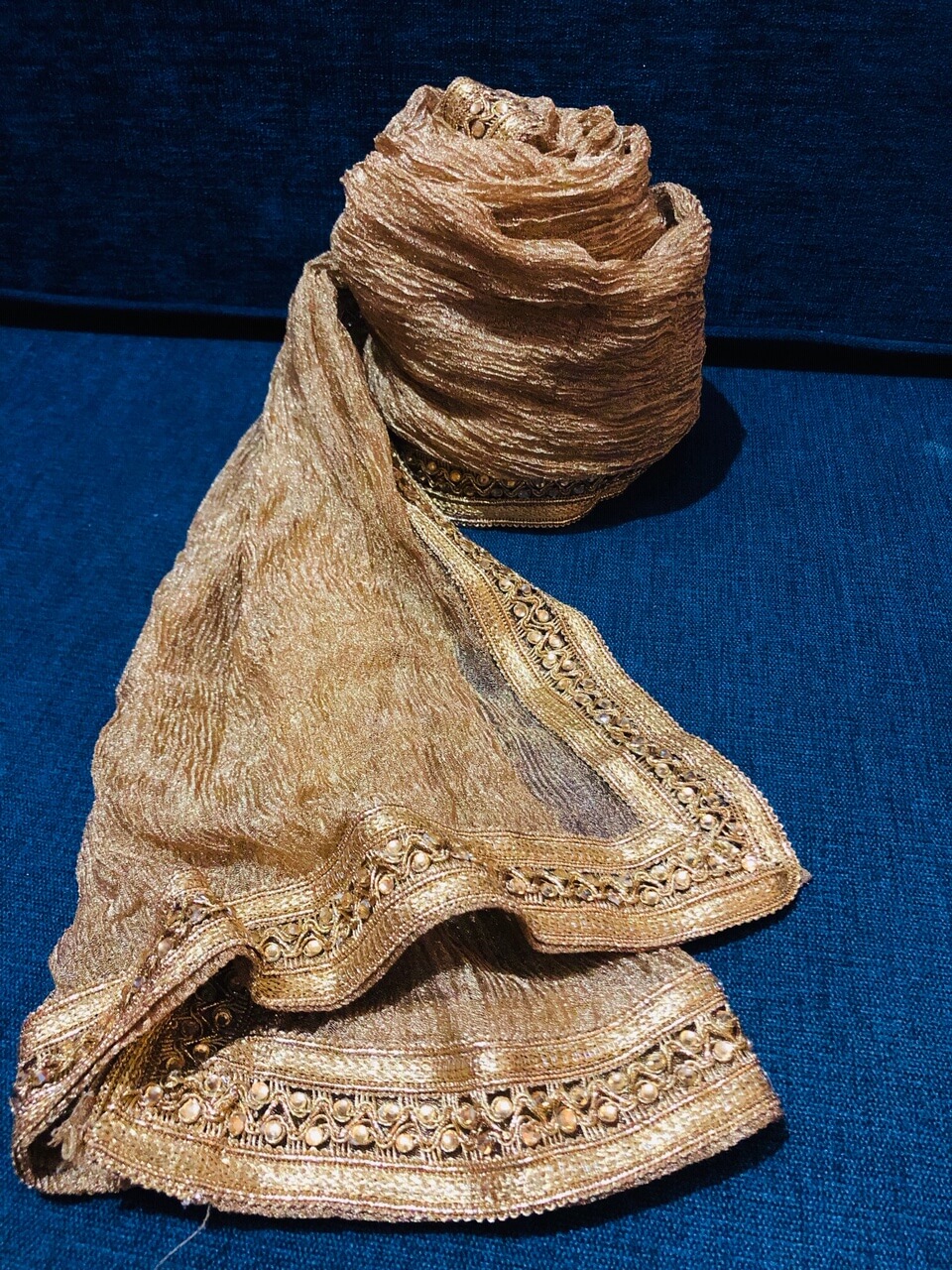 displaying image of Gold Sherwani Dupatta