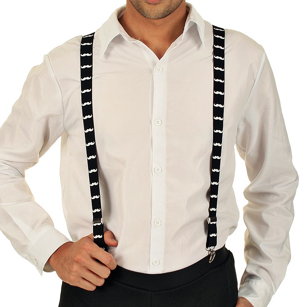 displaying image of Moustache Black Suspender
