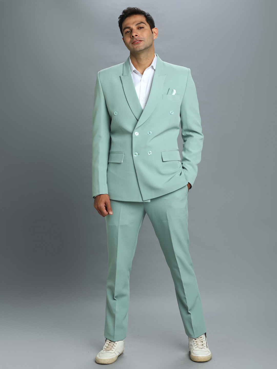 displaying image of Pastel Green 6 Button Suit