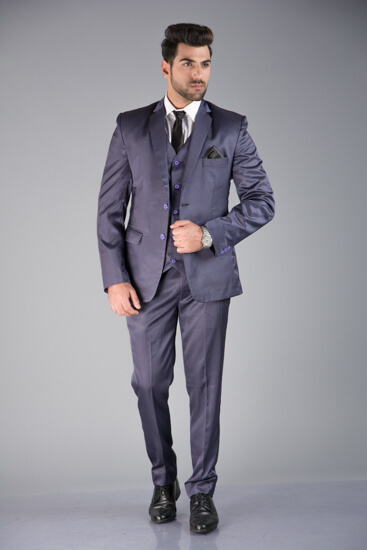 displaying image of Purple 3 piece suit
