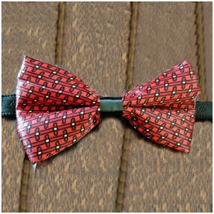 displaying image of Red Fancyprint Bow Tie