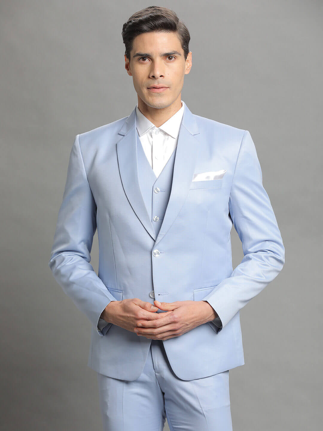 displaying image of Sky Blue 3 Piece Suit