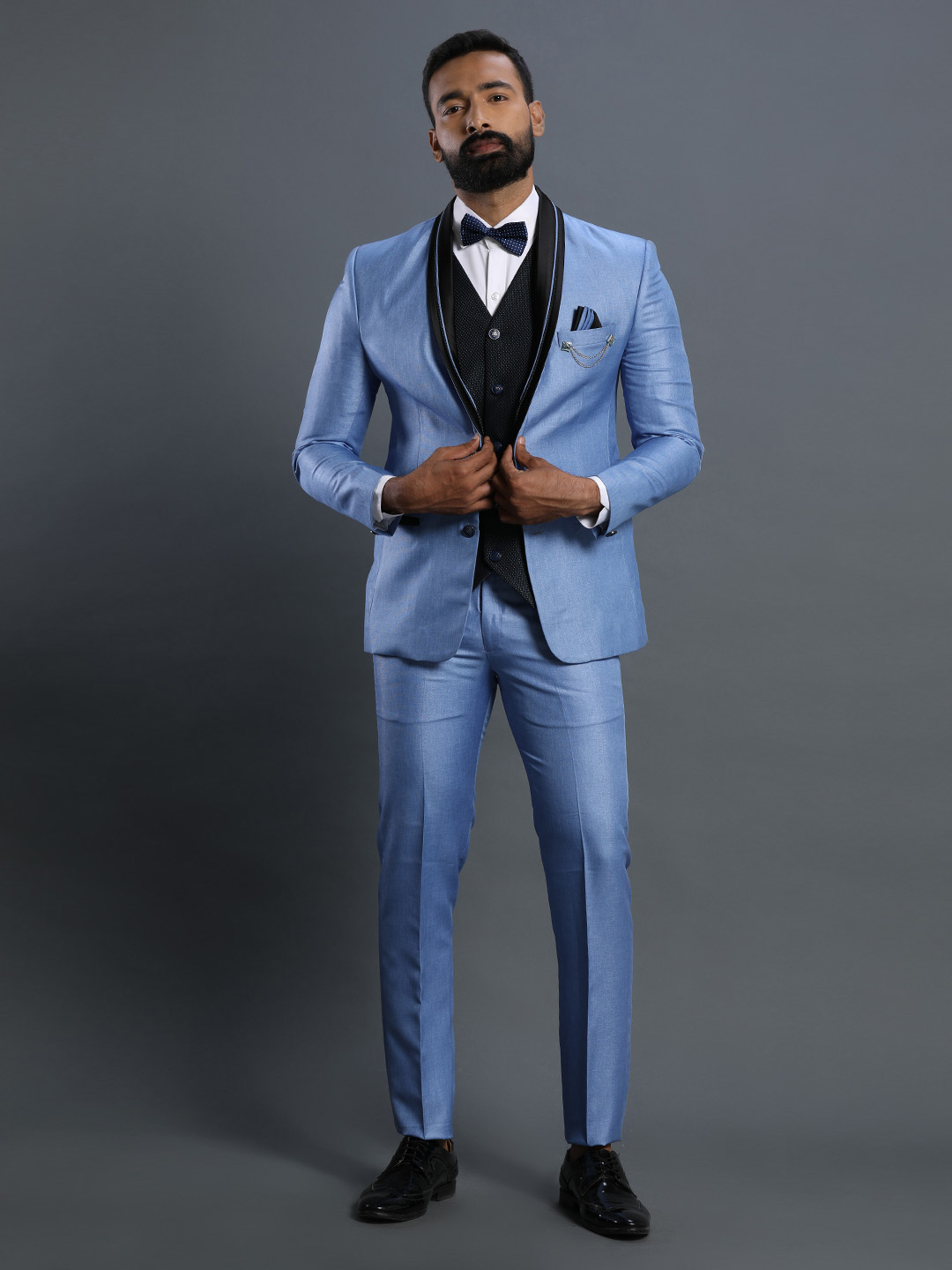 Rent/Buy Sky Blue Designer 3 Piece Tuxedo | Home Trial | Free Delivery I Bought A New Suit For