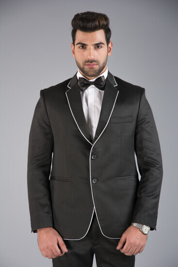 Black Piping Full Suit