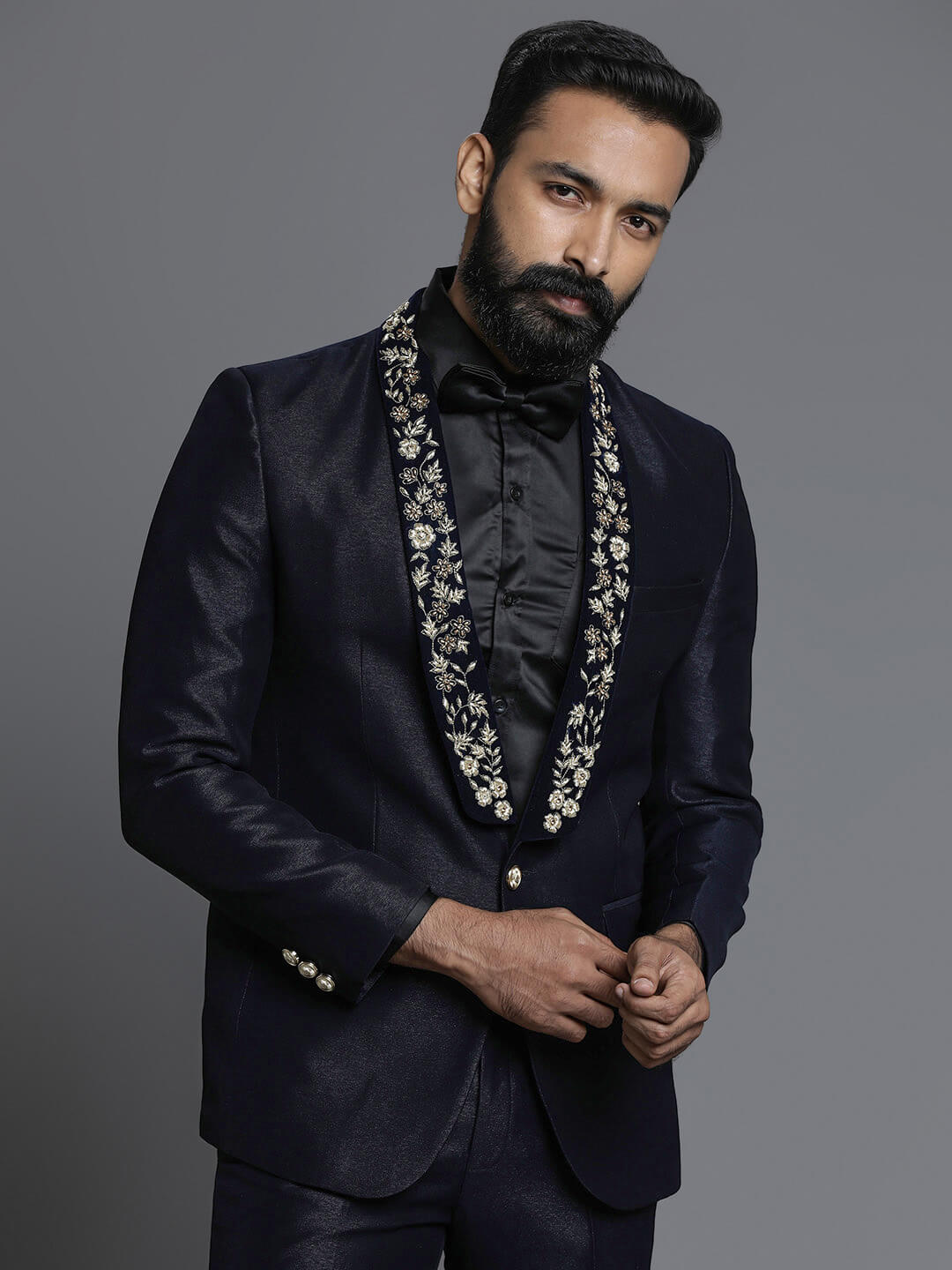 blue-embroidered-2-piece-shiny-suit