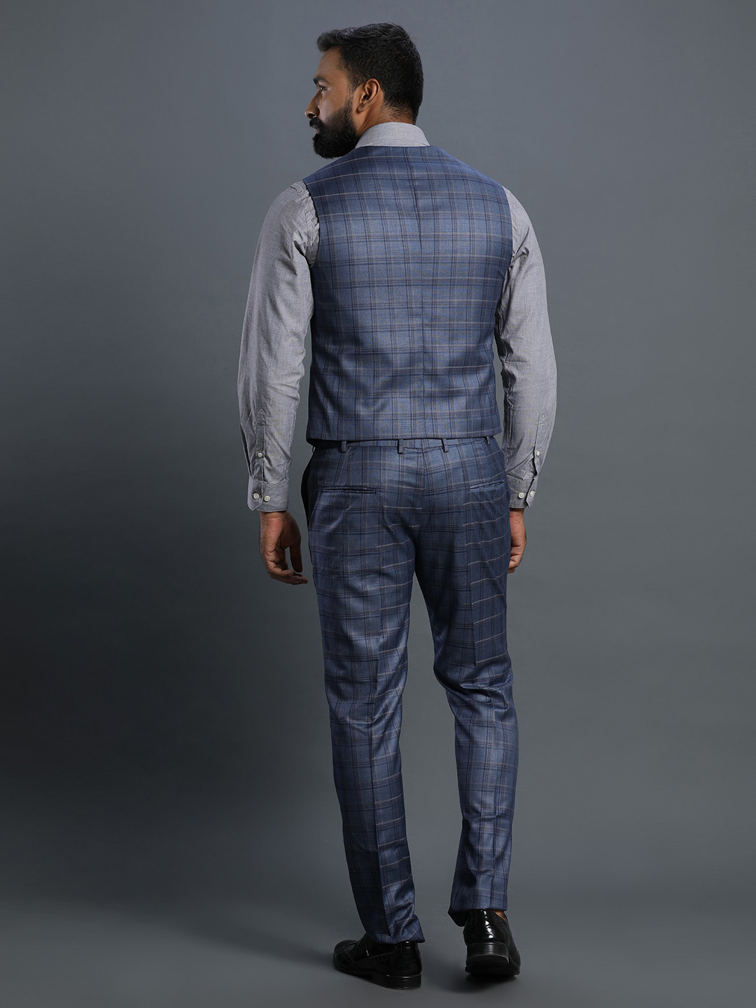 Blue Multichecks 3 Piece Suit