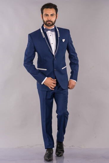 Rent/Buy 2-Piece Shiny Blue Suit | Home Trial | Free Delivery | CandidKnots