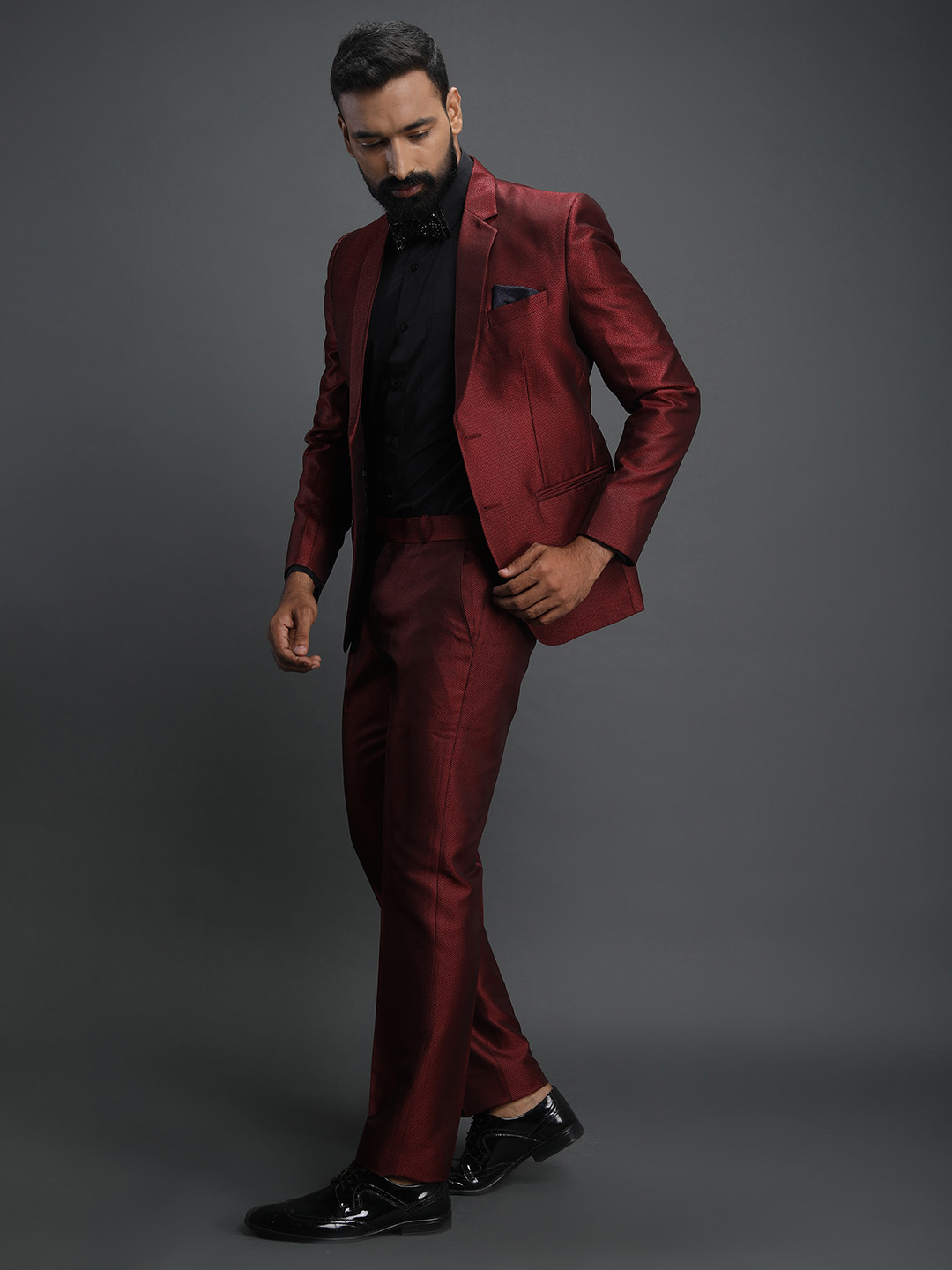 displaying image of Bright Red 2 Piece Suit