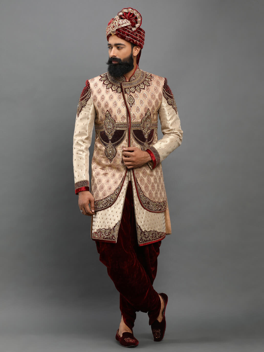 heavy-embroidered-groom-velvet-sherwani