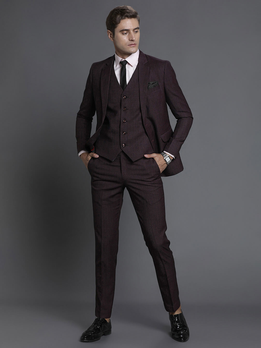 maroon-checks-3-piece-suit