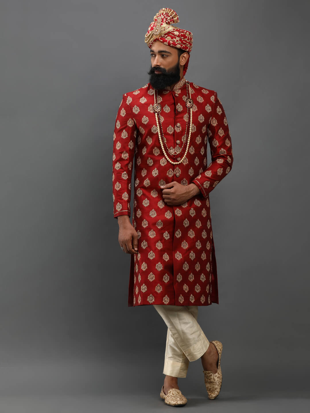 maroon-heavy-embroidered-sherwani