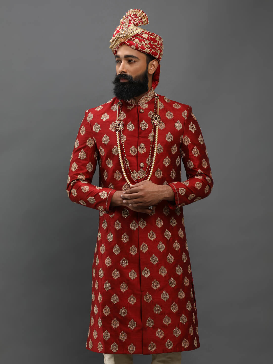 maroon-heavy-embroidered-sherwani