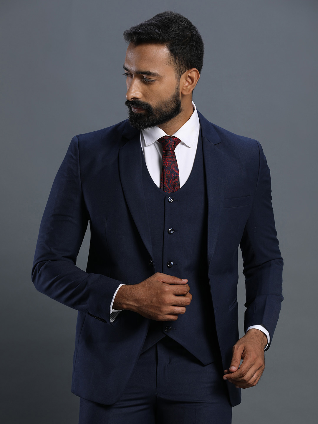 Navy Blue Three Piece Suit | Hot Sex Picture
