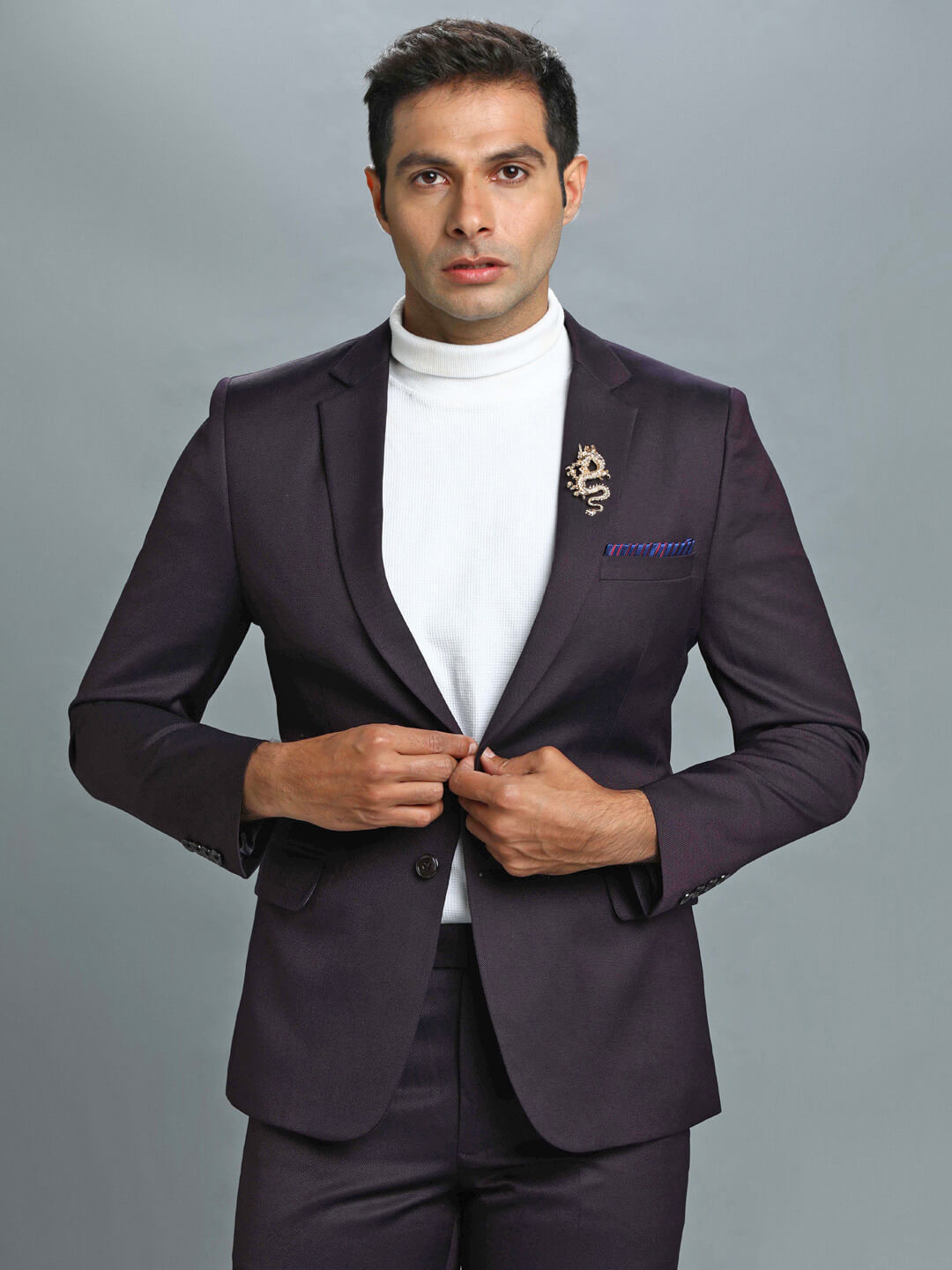 displaying image of Purple 2 Piece Suit