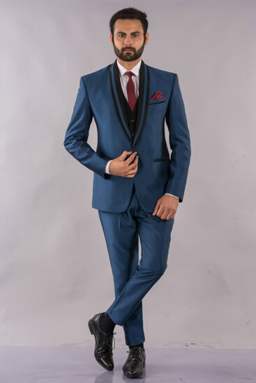 Rent/Buy Blue 2 Piping Blazer | Home Trial | Free Delivery | CandidKnots