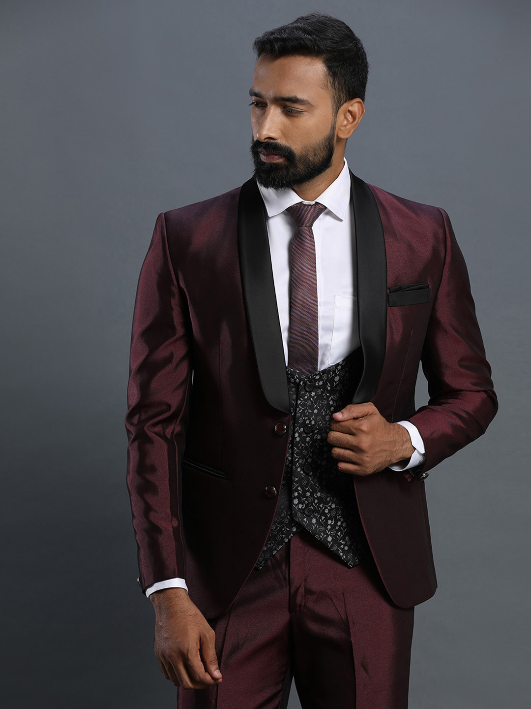 shiny-maroon-designer-3-piece-suit