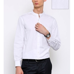 white-plain-chinese-collar-shirt