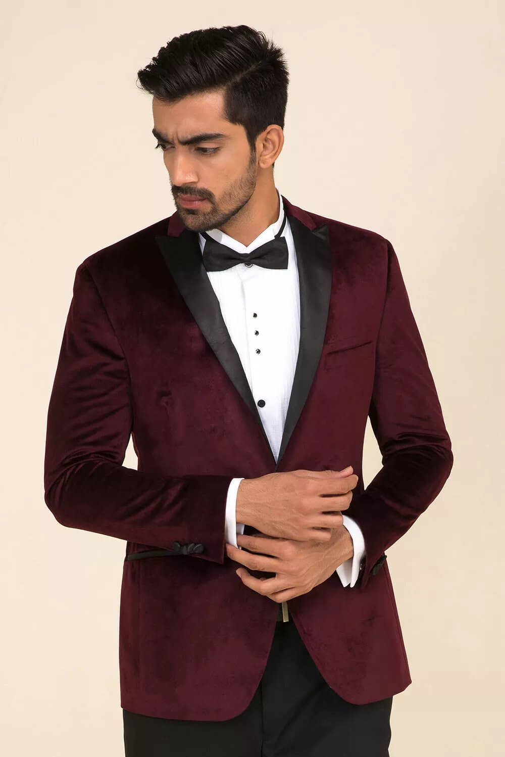 Rent/Buy Wine Velvet Tuxedo | Home Trial | Free Delivery | CandidKnots